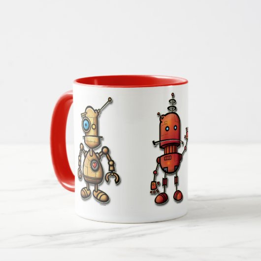 Spaß-Roboter-Tasse Tasse (Vorderseite Links)