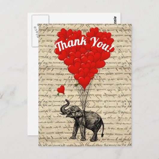 Spaß romantisch Danke Postkarte (Vorne/Hinten)