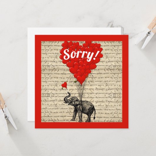 Spaß romantisch Sorry Karte (Vorderseite/Rückseite Beispiel)