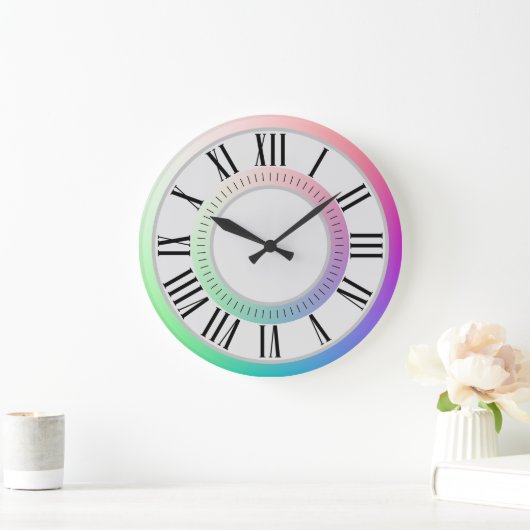 Spaß römische Zahlen, Minutes Marker, Regenbogensc Große Wanduhr (Zuhause)