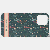 Spaß rosa Aquamarine Blume Moderne Namensinspirivi Case-Mate iPhone Hülle (Rückseite (Horizontal))