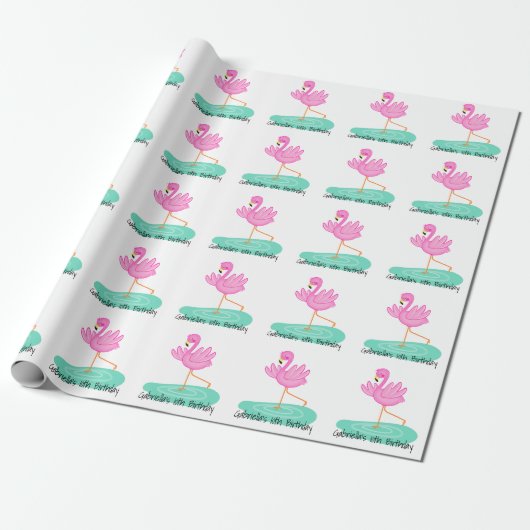 Spaß-rosa Flamingo-Geburtstag Geschenkpapier (Ungerollt)