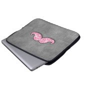 SPASS-ROSA GLITZER-SCHNURRBART-GRAU-TAFEL LAPTOPSCHUTZHÜLLE (Vorne Knopf)