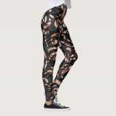 Spaß-rosa Gold und schwarzes modernes Leggings (Rechts)