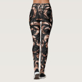 Spaß-rosa Gold und schwarzes modernes Leggings (Rückseite)