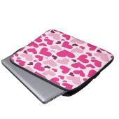 Spaß-rosa Herz-Muster-Laptop-Hülse Laptopschutzhülle (Vorne Knopf)