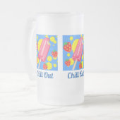 Spaß Rosa Popsikel und Erdbeeren Kill Out Mattglas Bierglas (Vorderseite Links)