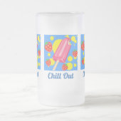 Spaß Rosa Popsikel und Erdbeeren Kill Out Mattglas Bierglas (Mittel)