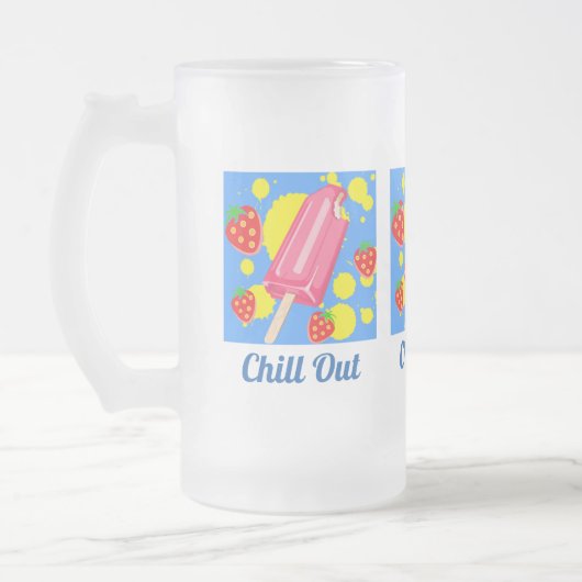 Spaß Rosa Popsikel und Erdbeeren Kill Out Mattglas Bierglas (Links)