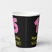 Spaß rosa Streifen "15": Glücklicher 15. Geburtsta Pappbecher (Rechts)