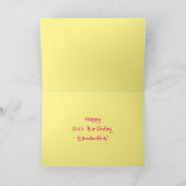 Spaß Rosa Streifen, Herz, Regenbogen # 12. Geburts Karte (Innenseite)