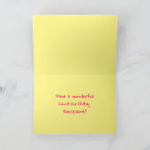 Spaß Rosa Streifen, Herz, Regenbogen # 22. Geburts Karte (Innenseite)