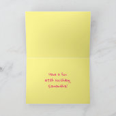 Spaß Rosa Streifen, Herz, Regenbogen # 45. Geburts Karte (Innenseite)