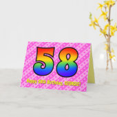Spaß Rosa Streifen, Herz, Regenbogen # 58. Geburts Karte (Gelbe Blume)