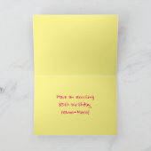 Spaß Rosa Streifen, Herz, Regenbogen # 85. Geburts Karte (Innenseite)