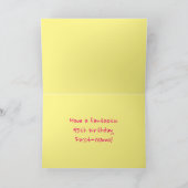 Spaß Rosa Streifen, Herz, Regenbogen # 95. Geburts Karte (Innenseite)