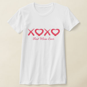 Spaß rot gestresste XOXO Liebe küsst Beste Mama je T-Shirt