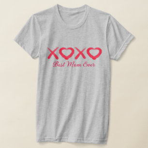 Spaß rot gestresste XOXO Liebe küsst Beste Mama je T-Shirt