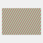 Spaß rot, weiß, grüne Weihnachtsgestecke gestreift Geschenkpapier Set (Vorderseite)