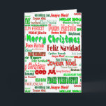 Spaß-rote grüne frohe Weihnachten in vielen<br><div class="desc">Dieser Spaß und bunten Ausrüstungsbeschreibungen frohen Weihnachten in mehr als zwanzig Sprachen in einer Vielzahl des Schriftartes. Alle Buchstaben sind entweder im Grün oder im Rot.</div>