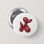 Spaß, roter Ballonhund Design Button (Vorne & Hinten)