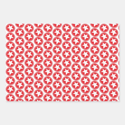 Spaß roter Muster Geschenkpapier Set (Vorderseite)