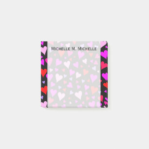 Spaß-rotes, rosa, lila u. magentarotes Herz-Muste Post-it Klebezettel