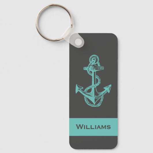 Spaß rustikal, nautischer ANCHOR MIT NAME | SCHLÜS Schlüsselanhänger (Vorderseite)