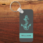 Spaß rustikal, nautischer ANCHOR MIT NAME | SCHLÜS Schlüsselanhänger (Vorderseite)