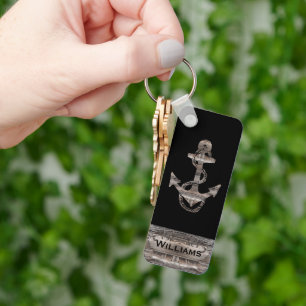 Spaß rustikale nautische ANCHOR MIT NAMEN   SCHLÜS Schlüsselanhänger