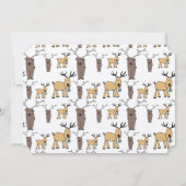 Spaß Rustikales Weihnachtsfest Rentier Doodle Type Einladung (Rückseite)