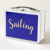 Spaß SAILING TEXT Farbenfrohe Royal Blue Hintergru Metall Brotdose (Vorderseite)