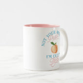 Spaß Sassy Peach Körperposition Vintag Zweifarbige Tasse (VorderseiteRechts)
