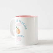 Spaß Sassy Peach Körperposition Vintag Zweifarbige Tasse (Vorderseite Links)