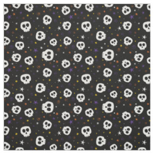 Spaß-Schädel-Druck-Gewebe, schwarz Stoff
