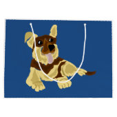 Spaß-Schäferhund-Hundekunst-Entwurf Große Geschenktüte (Rückseite)
