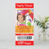 Spaß scherzt das VIP-Karten-Foto-Party (rot) Einladung (Stehend Vorderseite)