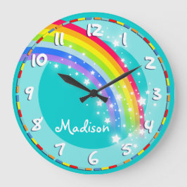 Spaß scherzt Regenbogennamensaqua-Wanduhr Große Wanduhr
