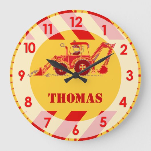 Spaß scherzt Traktorgräber-Wanduhr Große Wanduhr (Vorderseite)