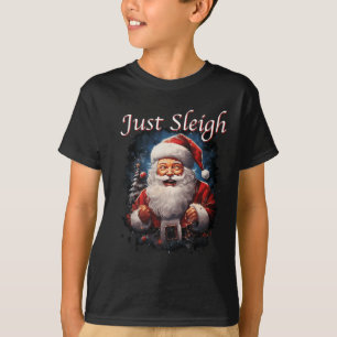 Spaß, Schlitten fahren, den Weihnachtsmann einfach T-Shirt