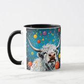 Spaß schottische Highland Kuh mit Blasen. bearbeit Tasse (Links)