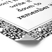 Spaß schreiben Sie auf Zitat Black Blume & Bird Poster (Ecke)