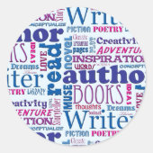 Spaß schreibt Muster Runder Aufkleber (Vorderseite)