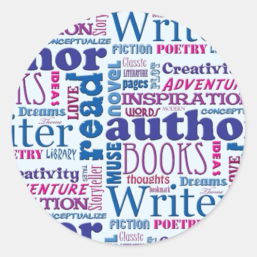 Spaß schreibt Muster Runder Aufkleber (Vorderseite)