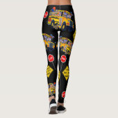 Spaß-Schulbustreiber-Party-Muster-Leggings Leggings (Rückseite)