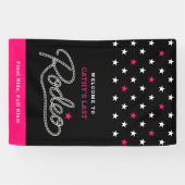 Spaß Schwarz Hot Pink Letzter Rodeo Junggesellinne Banner (Horizontal)