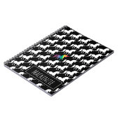 Spaß schwarz u. weißer Unicorn-Regenbogen Notizblock (Linke Seite)