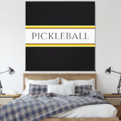 Spaß Schwarz-weiße Orange PICKLEBALL Racing Stripe Leinwanddruck (Insitu (Schlafzimmer))