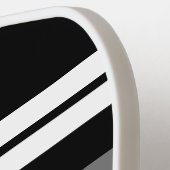 Spaß Schwarz-weiße Racing Stripes Grauer Farbblock Pickleball Schläger (Linke Seite)