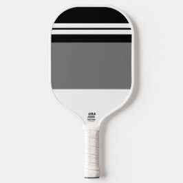 Spaß Schwarz-weiße Racing Stripes Grauer Farbblock Pickleball Schläger